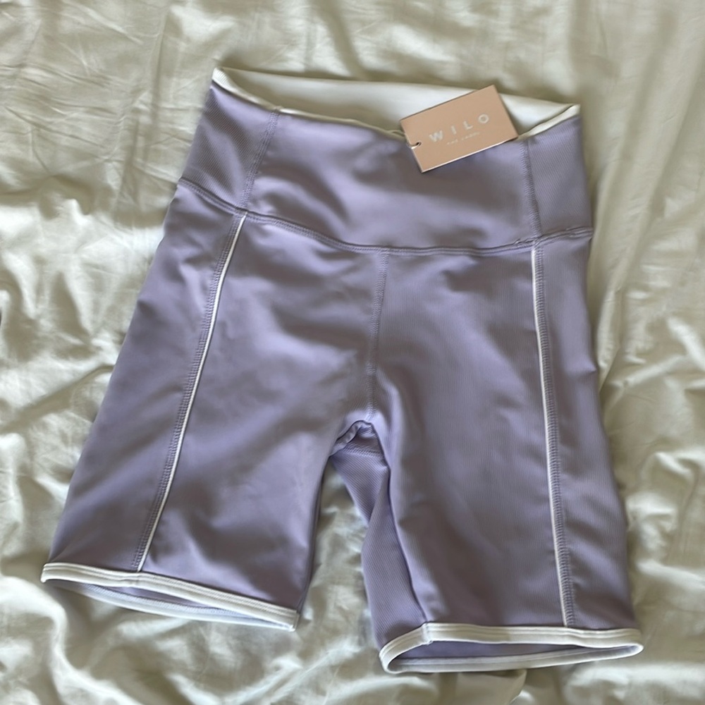 Wilo Lavender Bike Shorts with White Piping size S